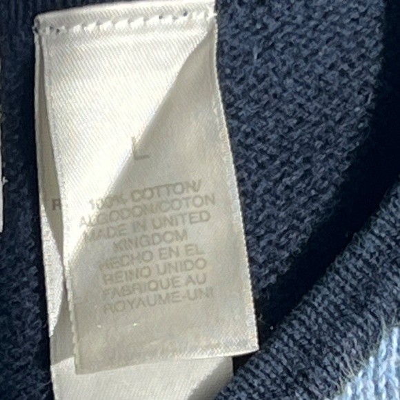 Liz Claiborne Vintage Cotton Argyle Cardigan Sweater Blue Yellow Large - Picture 8 of 8